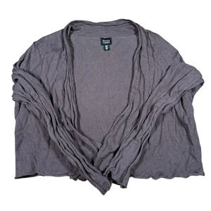 Eileen Fisher Size M Sweater Knit Metallic Open Front Duster Brown